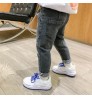 2022 Kids Boy Jeans Spring Autumn Solid Color Elastic Trousers Baby Boy Pencil Jeans For 3-8Y Children Clothing