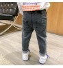 2022 Kids Boy Jeans Spring Autumn Solid Color Elastic Trousers Baby Boy Pencil Jeans For 3-8Y Children Clothing