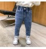 2022 Kids Boy Jeans Spring Autumn Solid Color Elastic Trousers Baby Boy Pencil Jeans For 3-8Y Children Clothing