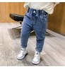 2022 Kids Boy Jeans Spring Autumn Solid Color Elastic Trousers Baby Boy Pencil Jeans For 3-8Y Children Clothing