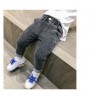 2022 Kids Boy Jeans Spring Autumn Solid Color Elastic Trousers Baby Boy Pencil Jeans For 3-8Y Children Clothing