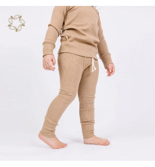 Organic bamboo rib baby leggings eco friendly baby leggings sustainable baby rib pant bamboo leggings