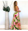 Deep V Backless Floral Longuette Bohemian Women's Dresses