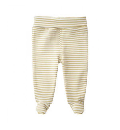 Spring autumn loose footie newborn organic cotton stripe solid color toddler high waist kids boy baby legging pants legging baby