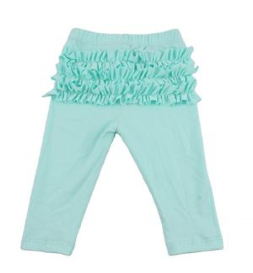 Best selling wholesale baby mint kids cotton leggings fashion baby dance ruffle butts leggings made in China